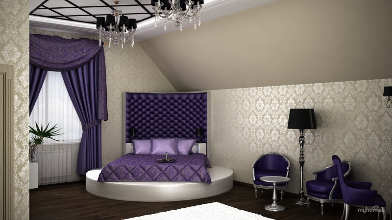 Роскошь и изысканность фиолетовой спальни