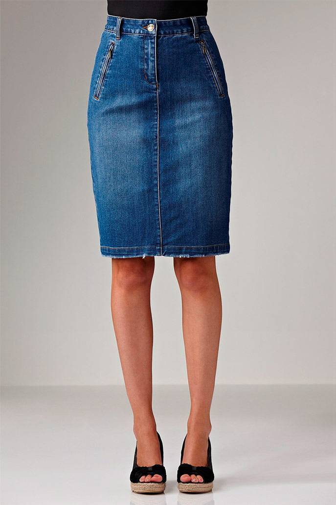 С чем носить джинсовую юбку - выбираем фасон, длину, цвет и аксессуары