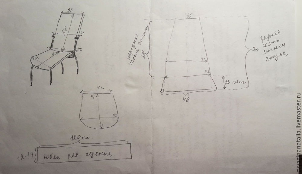Сшить чехол на стул со спинкой своими руками выкройки пошаговая инструкция с фото