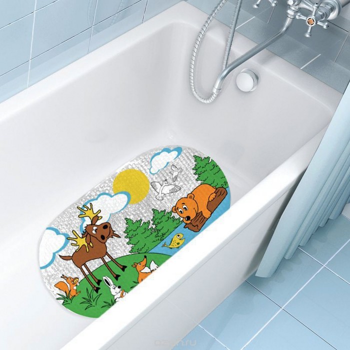 Противоскользящий коврик для ванны - виды, выбор и коврики для детей
