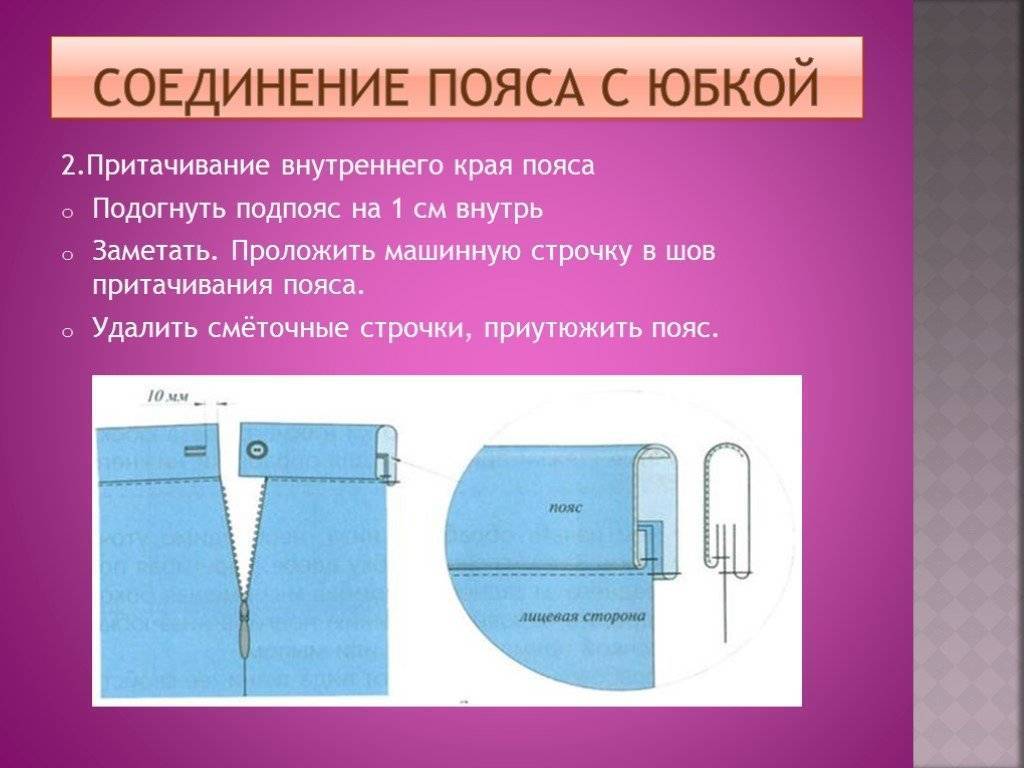 Как вшить резинку в пояс юбки?