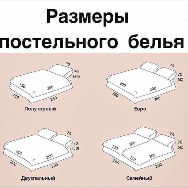 Как сшить постельное белье: полная таблица размеров постельного белья