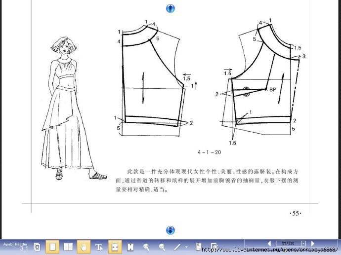 Выкройка платья с асимметричной драпировкой