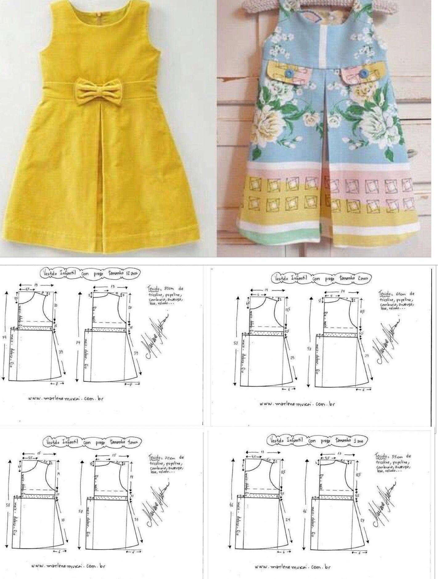Выкройки детских платьев и сарафанов: самостоятельно делаем замеры (на примере) и строим чертеж-основу + несколько вариантов симпатичных платьев для девочек разного возраста