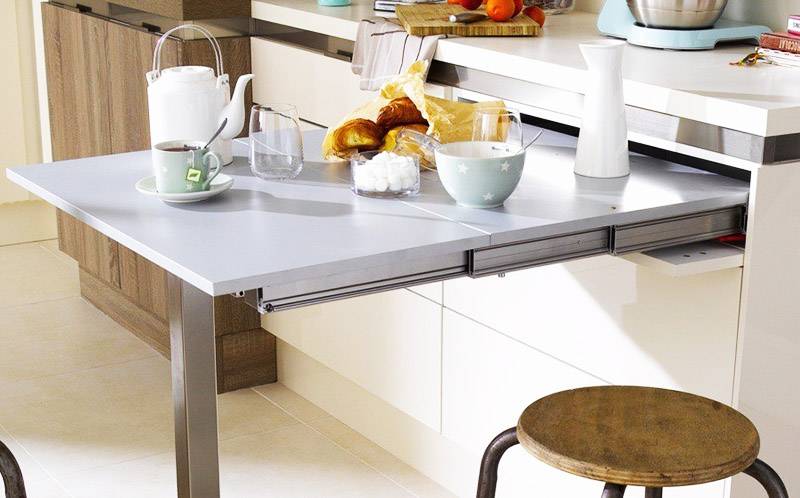 Из какого материала и с каким механизмом будет предпочтительнее приобрести кухонный стол