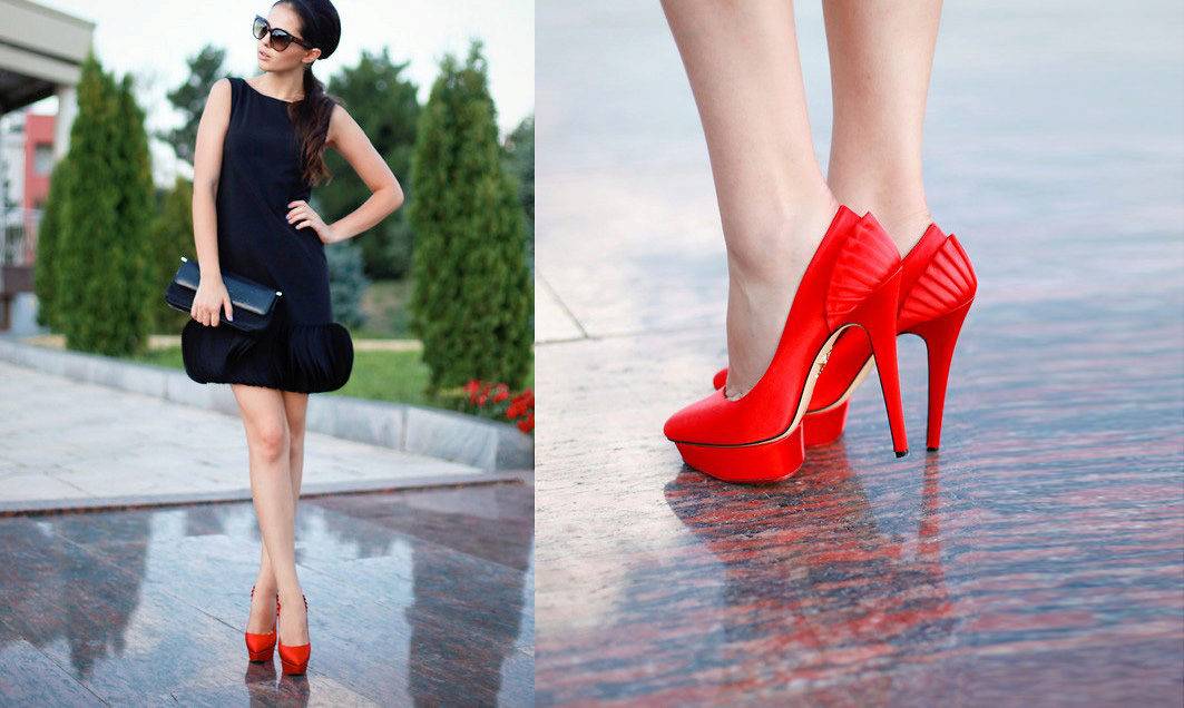 С чем носить красное платье: какие туфли надеть, с чем сочетать - фото