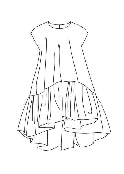Как построить выкройку платья с оборкой на плечах - излагаем во всех подробностях