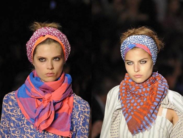 Как завязать красиво шарф на голове?