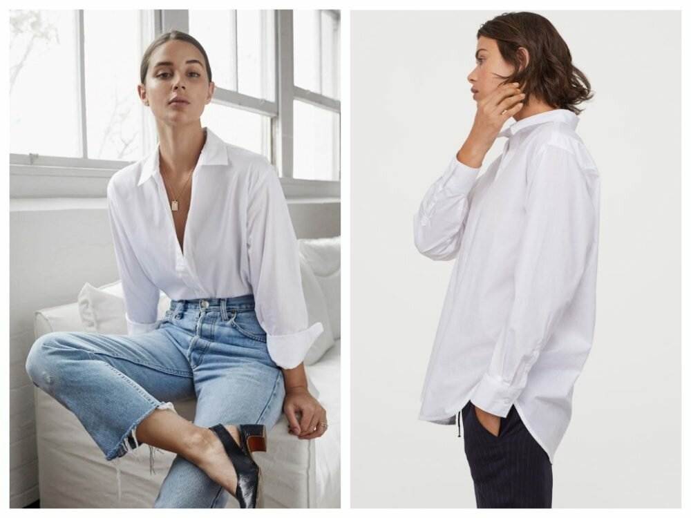 Модные образы с белой рубашкой 2020