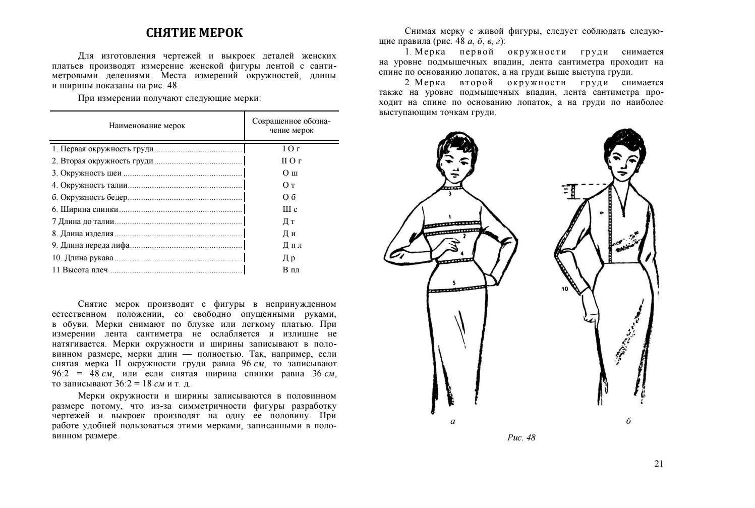 Как снять мерки для женской одежды