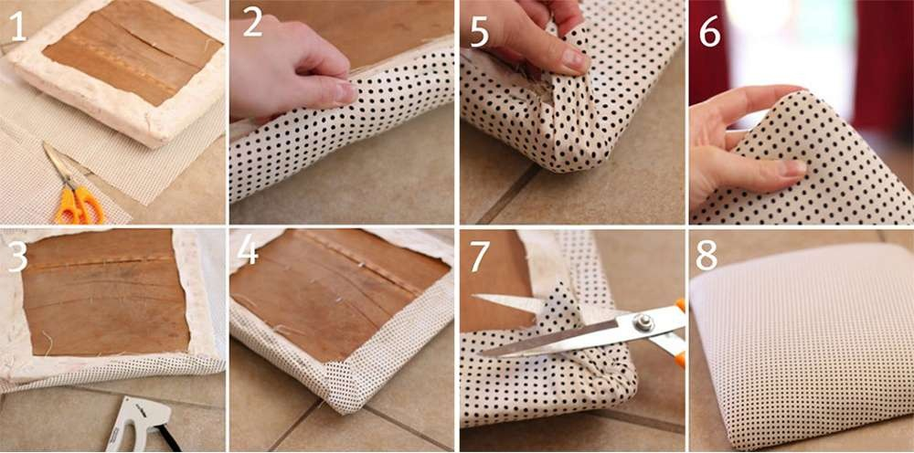 Перетяжка стульев: как перетянуть обивку своими руками с помощью ткани дома, как обшить кухонные табуреты кожзамом