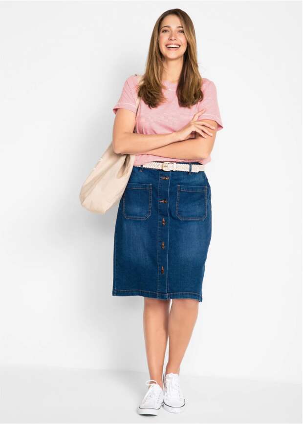 Джинсовые юбки 2021: фото модных длинных и коротких моделей