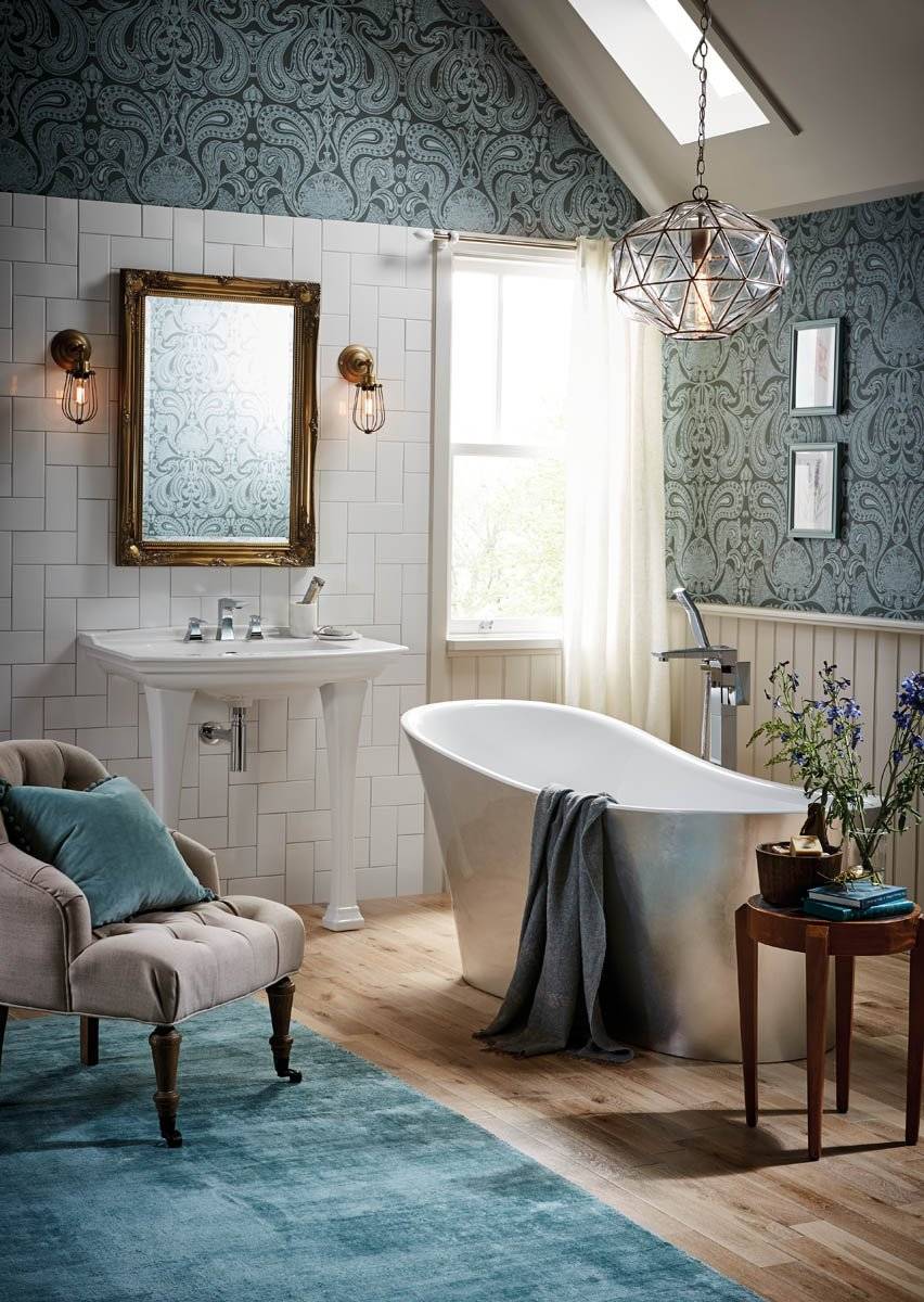 Фото идеи: ванная комната в стиле ретро