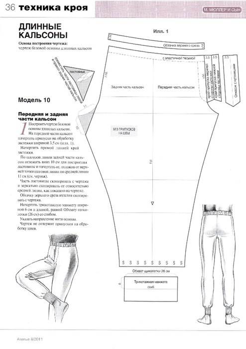 Выкройка женских спортивных брюк лосины-леггинсы и как их сшить своими руками