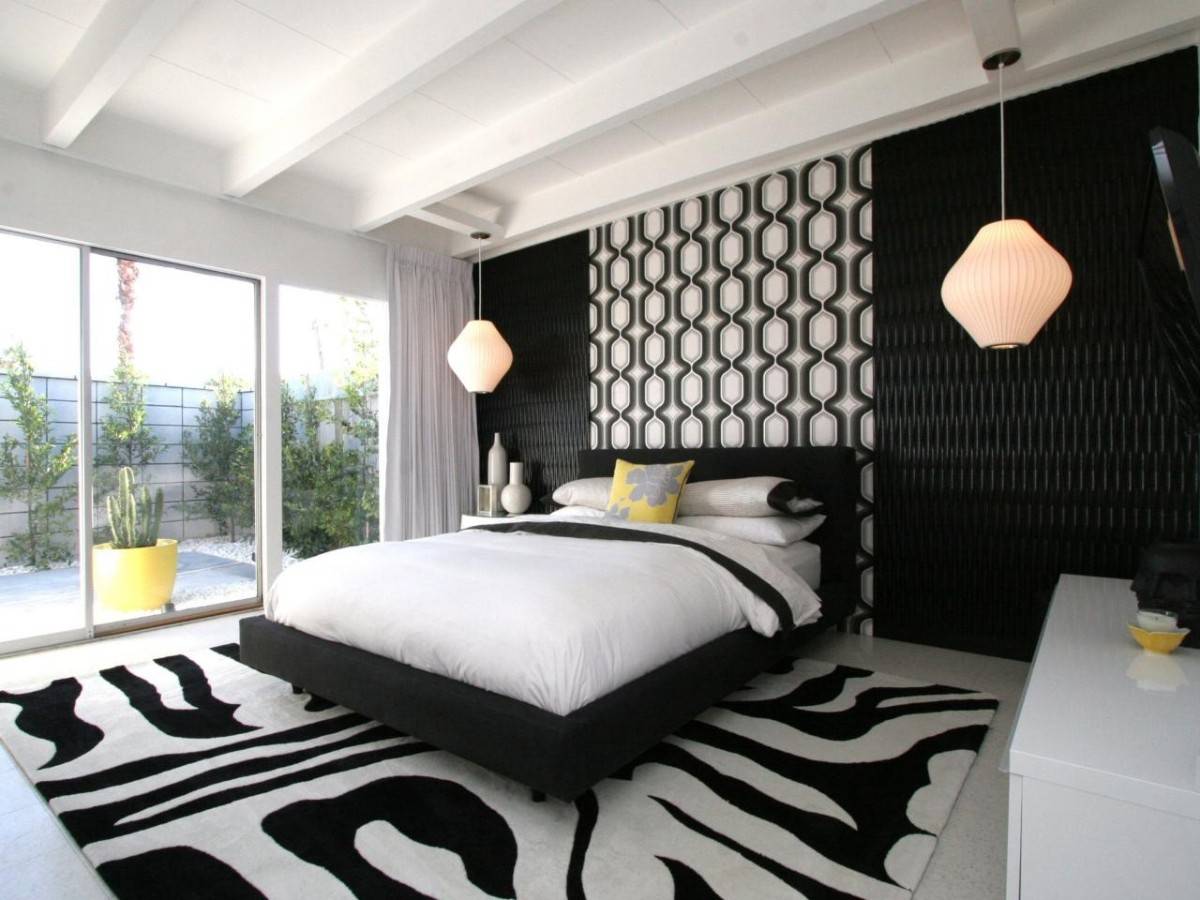 Черно-белая спальня - 61 фото интерьеров