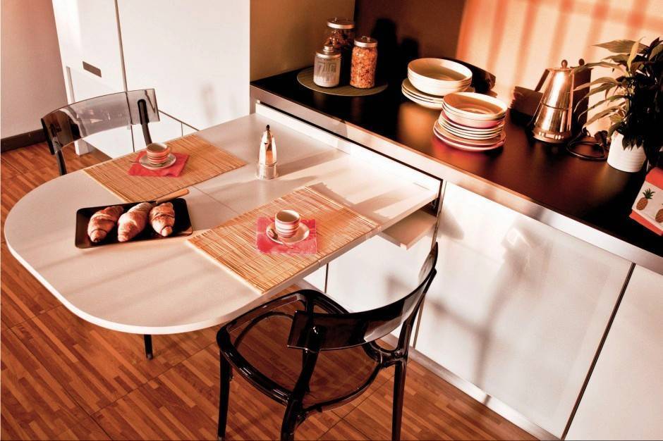 Современные, необычные и оригинальные кухонные столы