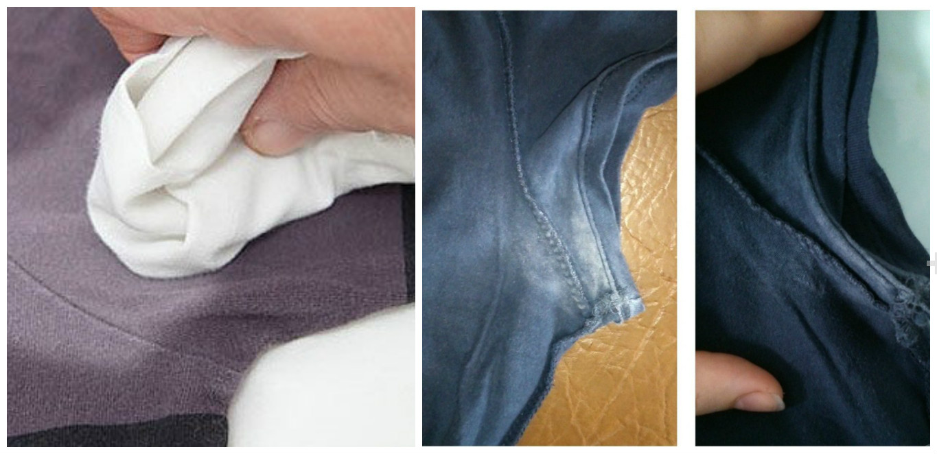 Как отстирать пятна от дезодоранта под мышками на чёрной и цветной одежде: народные и промышленные средства
