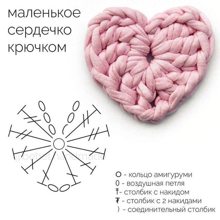 Амигуруми сердечки валентинки крючком с описанием схемы вязания