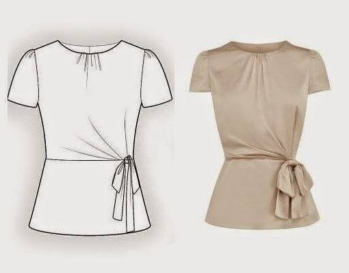 Блузка со складками от горловины | выкройки одежды на pokroyka.ru