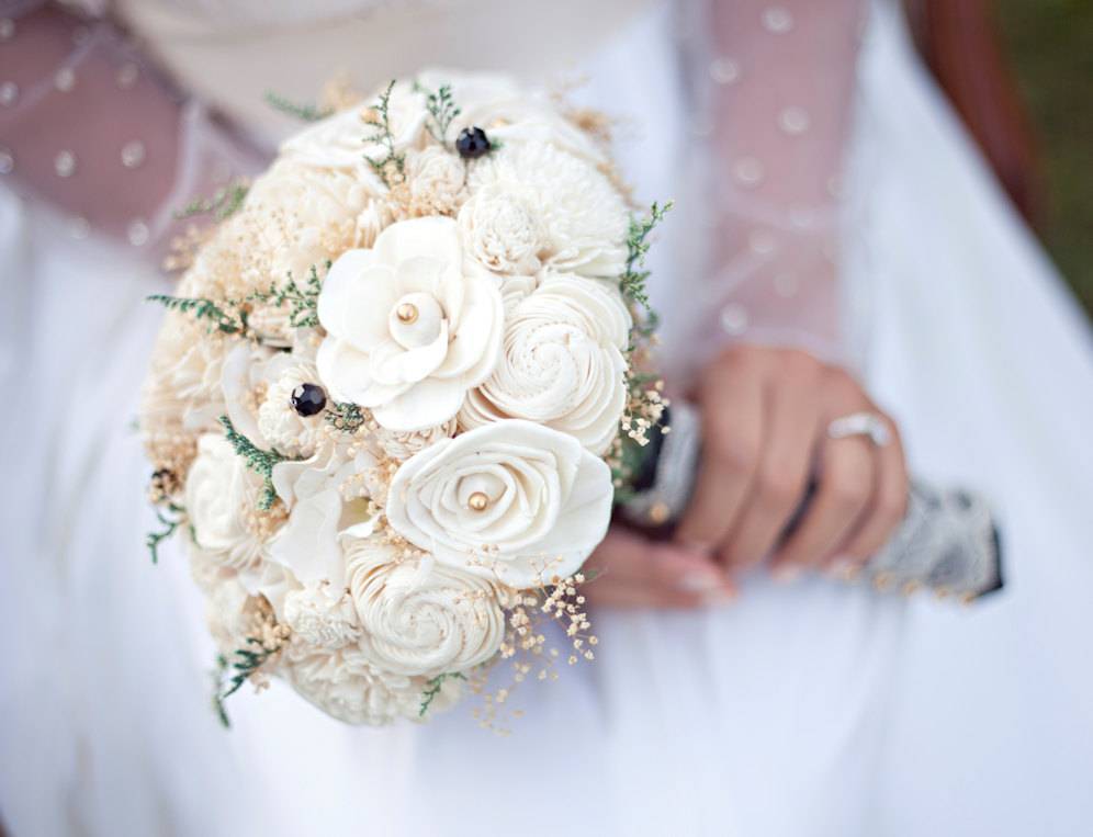 Выбираем свадебный букет под платье цвета айвори. фото обзор