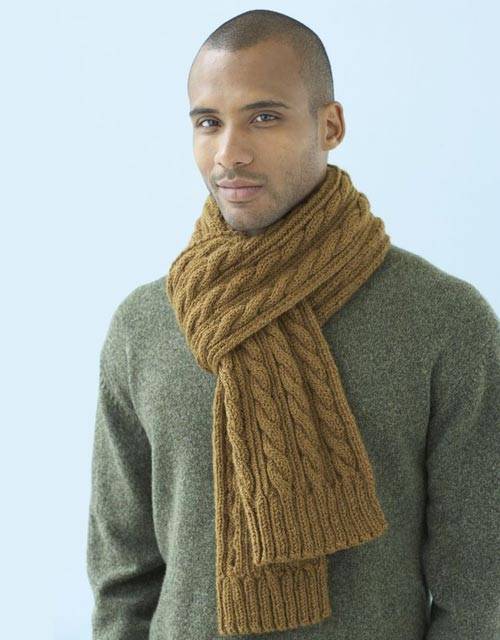 Мужской шарф спицами — 10 моделей со схемами и описанием