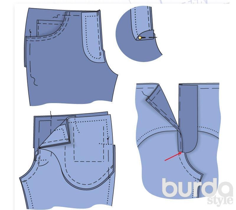 Как обработать (сшить) гульфик в мужских и женских брюках: отличительные особенности, этапы обработки