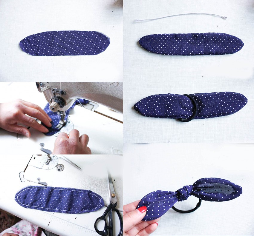 Мастер-класс украшение шитьё тканевые резинки для волос ленты ткань