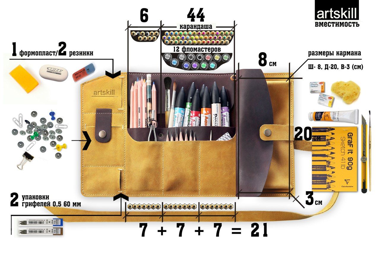 сшить пенал для кистей