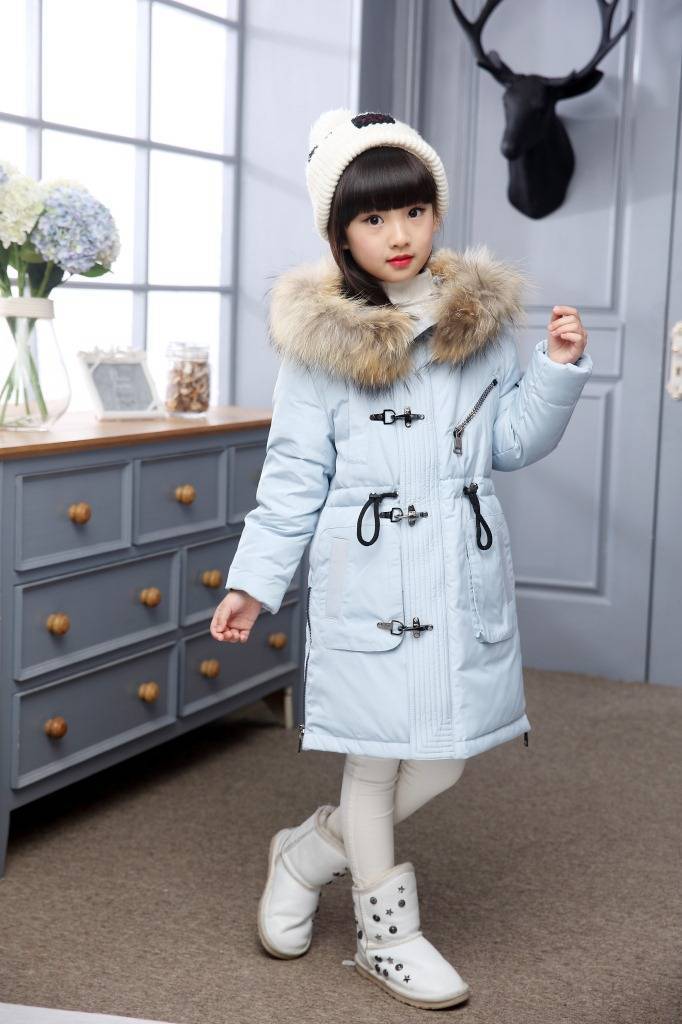 Пальто для девочки вязаное драповое на осень, детский стеганый пуховик с капюшоном, бирюзовая шерстяная модель, бежевая парка