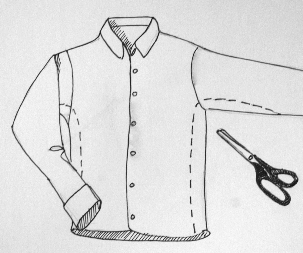 Как ушивать мужские и женские рубашки по швам