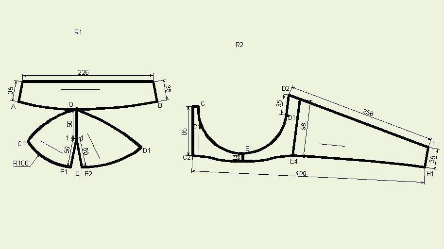 Выкройка бюстгальтер бралетт (размер xs, s, m, l)