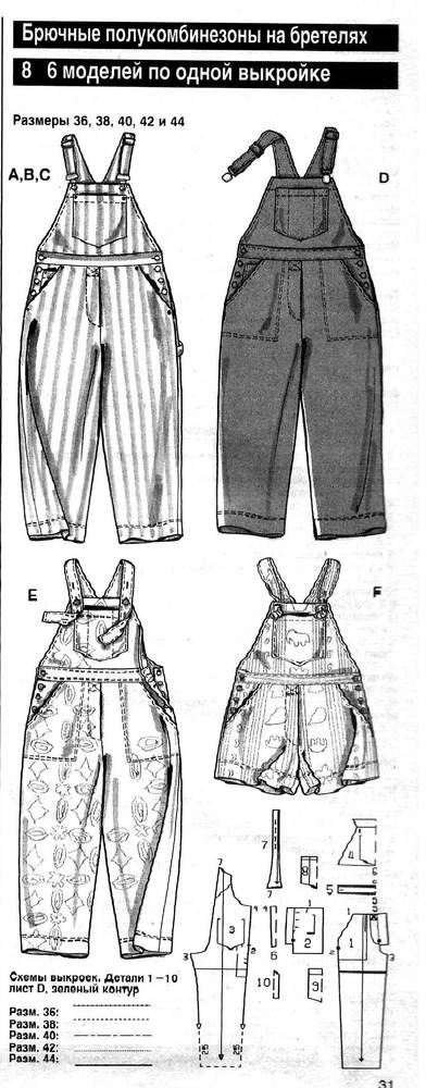 Выкройки детского полукомбинезона и мастер-класс по шитью