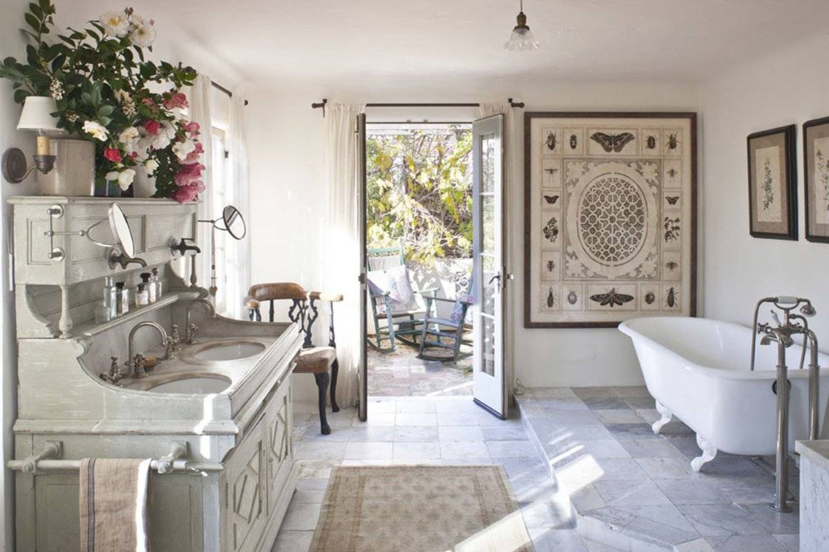 Ванная комната в стиле прованс в квартире и загородном доме (фото, варианты дизайна и интерьер)