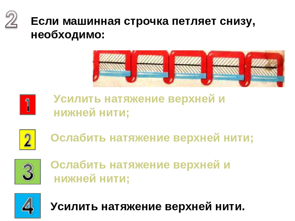 Машинная строчка петляет сверху