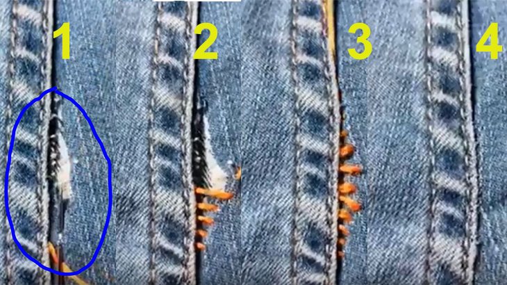 Как зашить дырку на своих джинсах незаметно