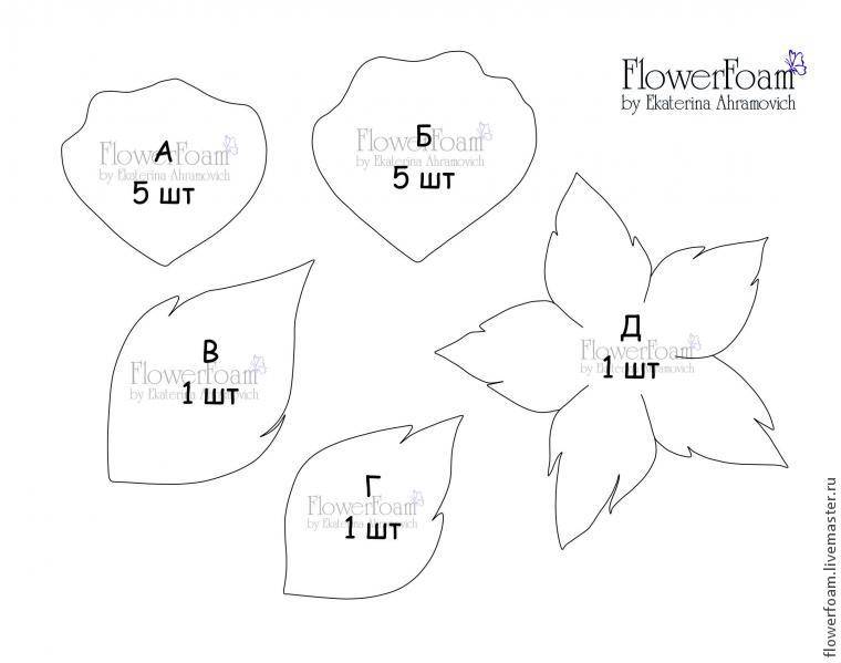 Цветы из фоамирана своими руками + шаблоны и мастер-классы для начинающих