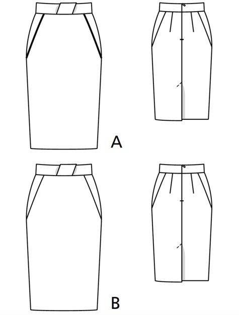 Модели юбок карандаш с выкройками