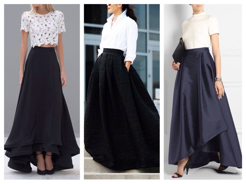 Летом очень популярны юбки макси: несколько простых, но очень стильных сочетаний