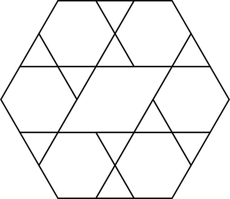 Фигурные буфы. Композиция из треугольников и шестиугольников