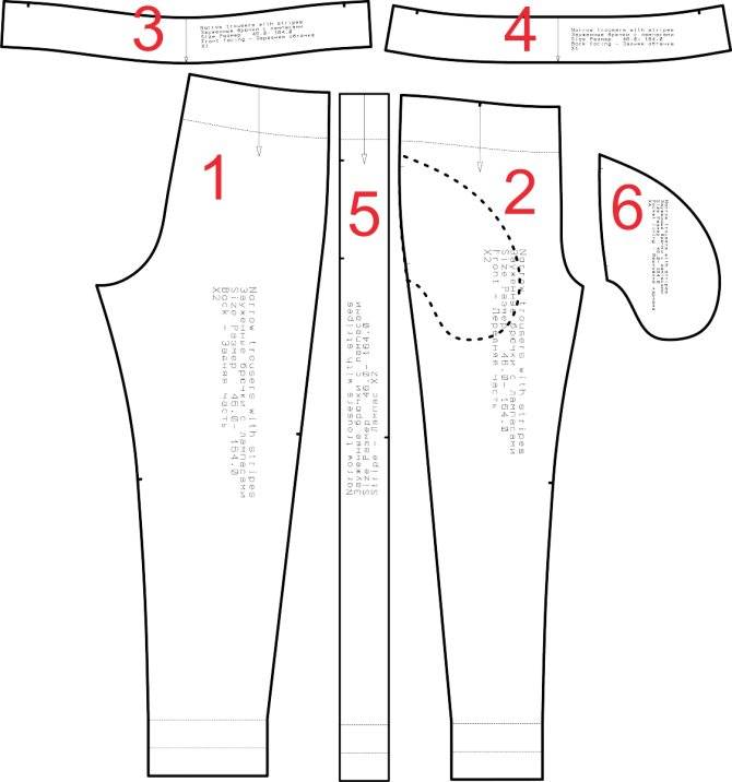 Выкройка спортивные штаны из трикотажа