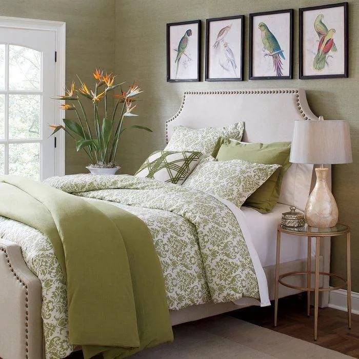 Спальня в зеленых тонах: 16 фотоидей дизайна интерьера