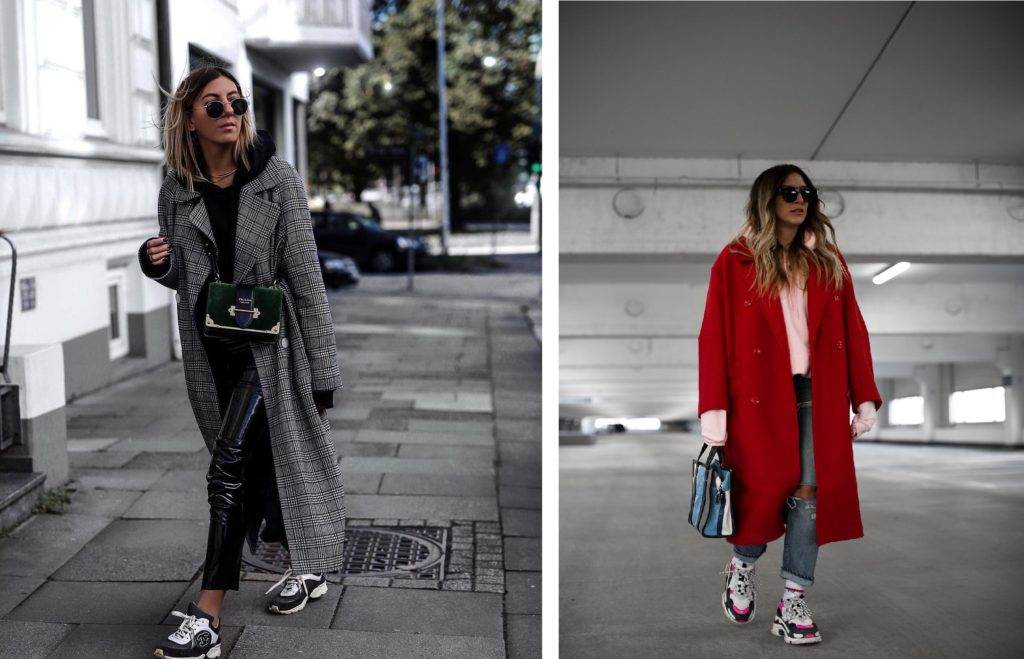 Как правильно сочетать кроссовки с пальто, советы модницам