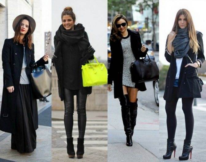 Будь модной! подборка аксессуаров к классическому черному пальто