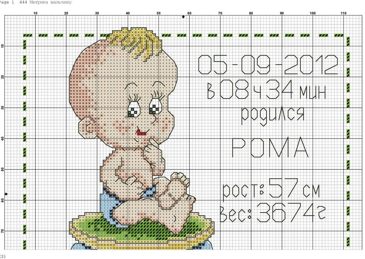 Метрики для новорожденных схемы вышивки младенцев