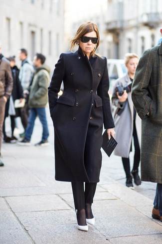 С чем носить черное пальто — модные советы