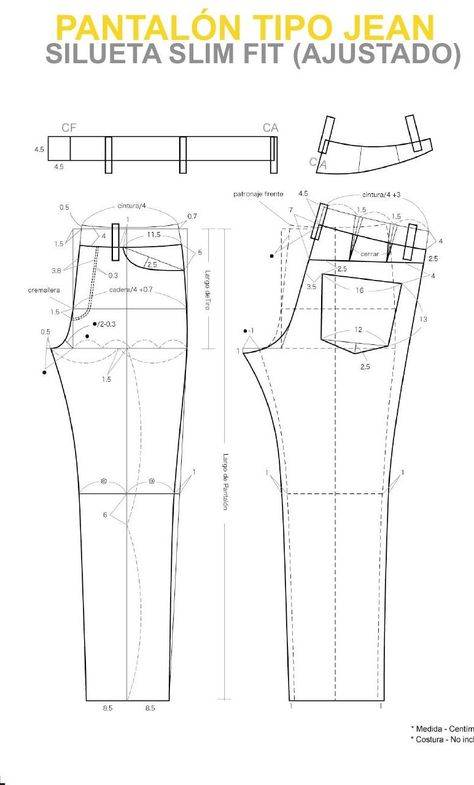 Выкройка основы женских джинсовых брюк с идеальной посадкой