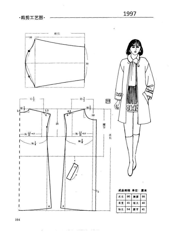 Прямое пальто. инструкция по пошиву и печати выкроек
