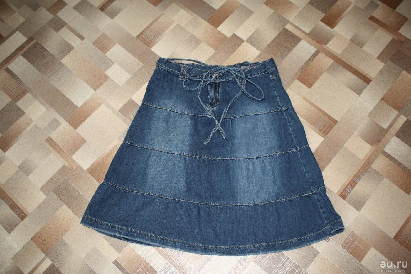 Стильная юбка из старых джинсов