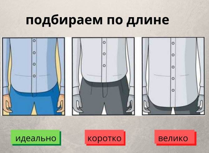 Выбор размера мужской рубашки по таблице