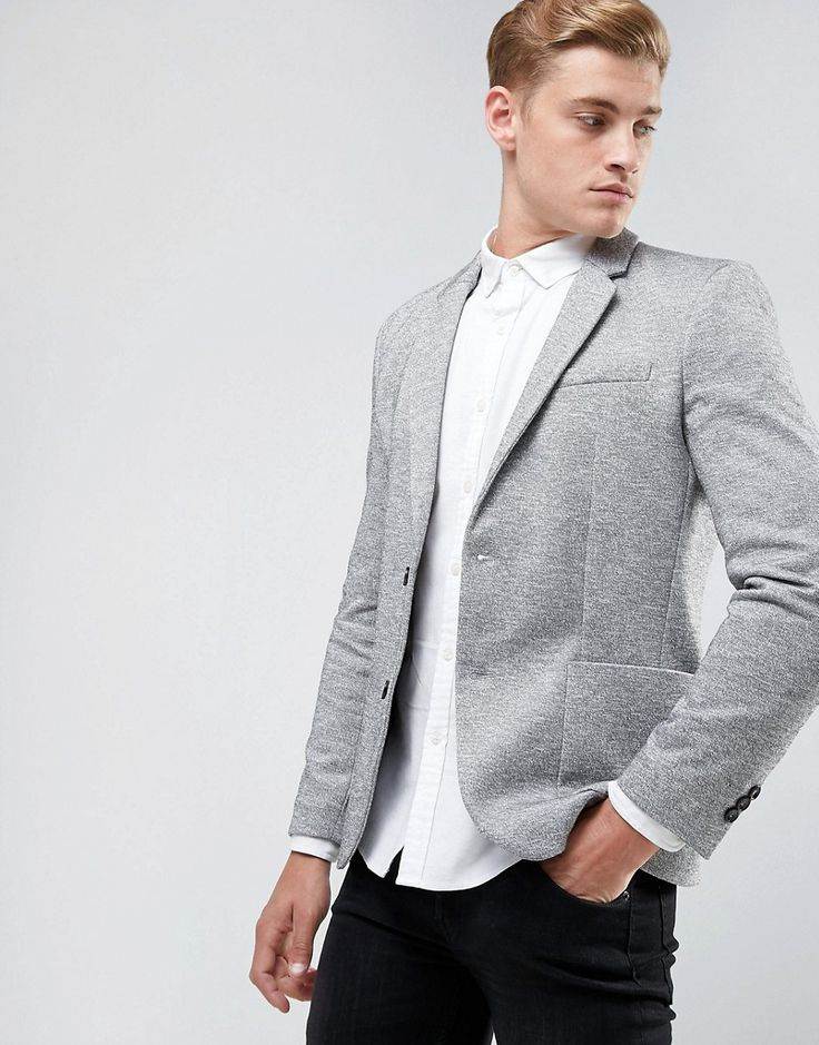 Светло серый пиджак мужской с чем носить